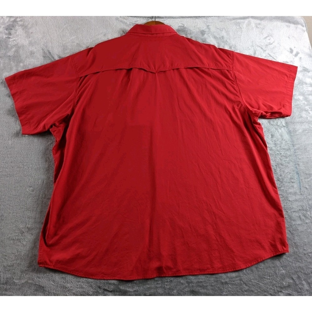 Poncho Shirt Mens 3XL Red Short Sleeve Pearl Snap Regular Fit Stretch Fishing - Picture 12 of 14